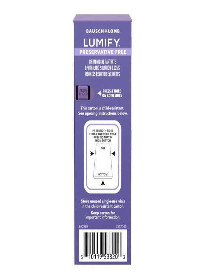 Lumify قطرات العين لوميفاي لتخفيف الاحمرار وخالية من المواد الحافظة، 20 قارورة للاستخدام الفردي (عبوة من 3) - Image 3